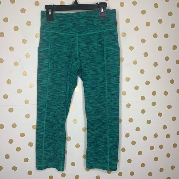 𝅺lucy Powermax Capri Leggings Green Space Dye S - Picture 1 of 6